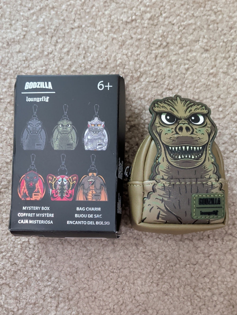 Loungefly Godzilla Face Bag Charm